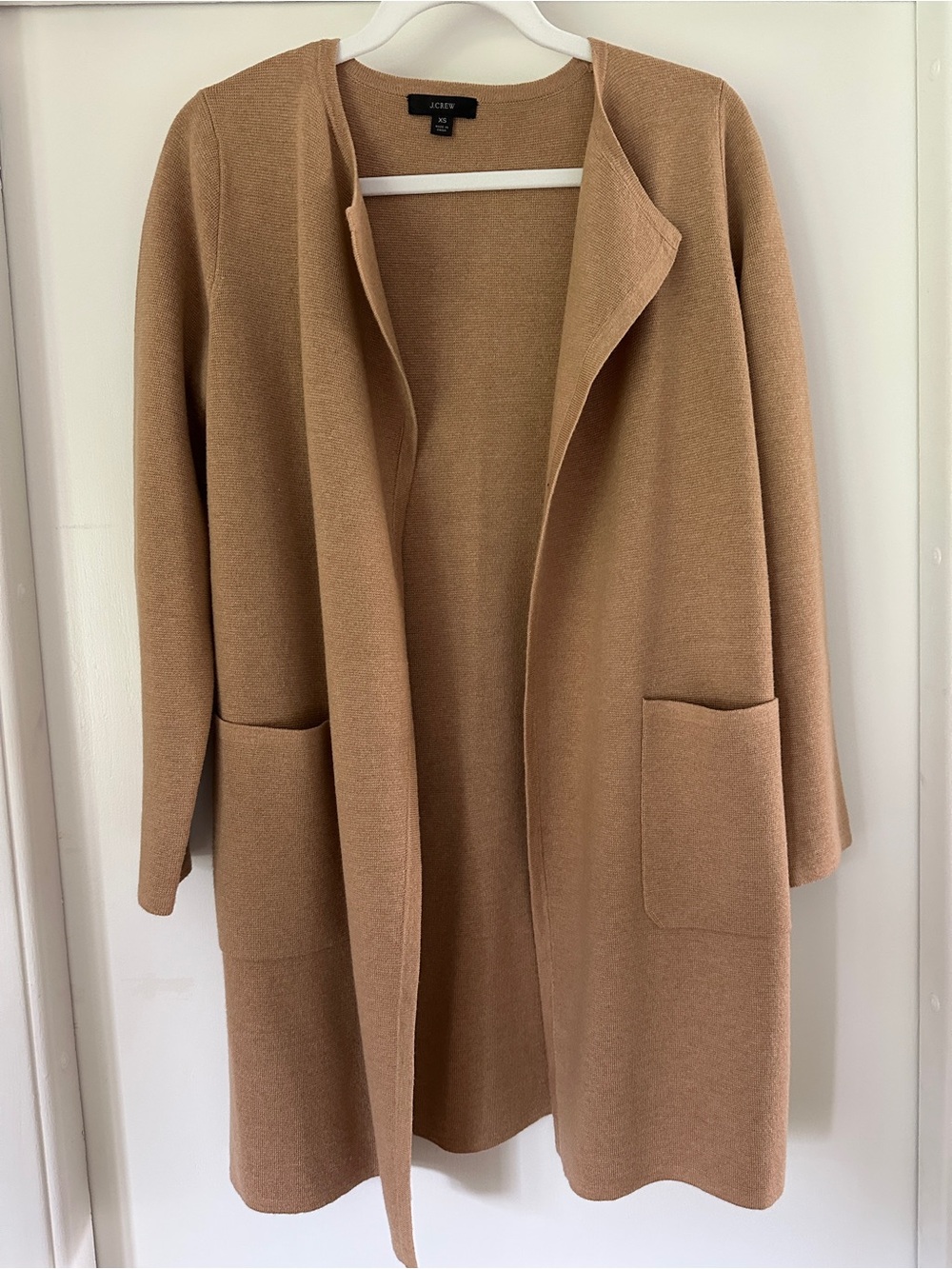J.Crew XS Tan Knit Open Cardigan